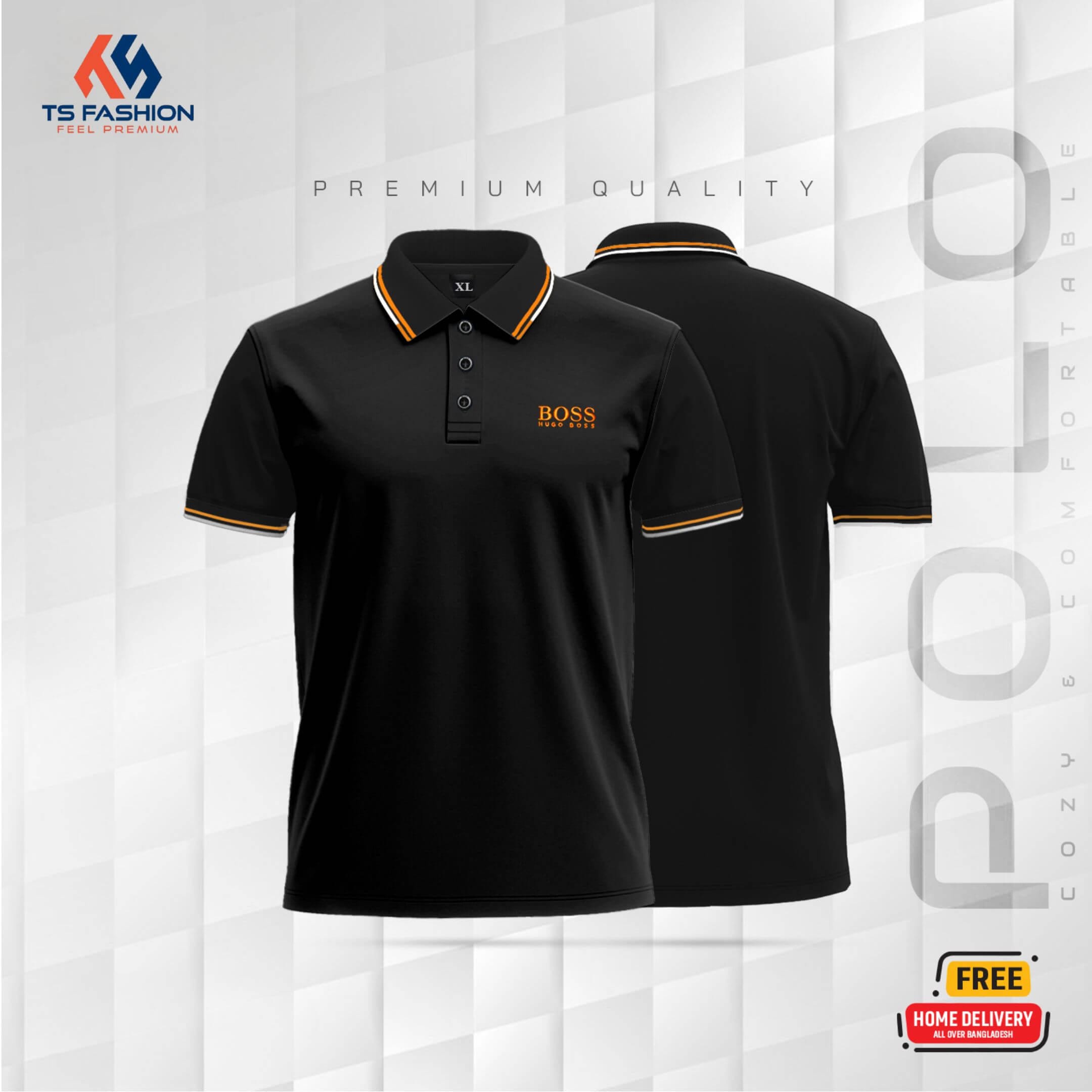 PK Cotton Polo Shirt (Black+White) 2 pcs - Image 2