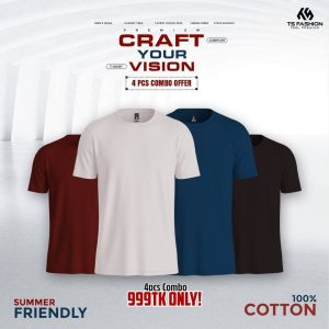 Premium Cotton T-shirt (4pcs COMBO)