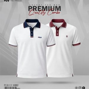Premium PK Cotton Polo Shirt- White COMBO